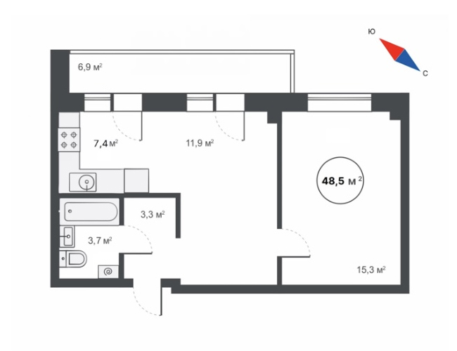 планировка квартиры 49 м2